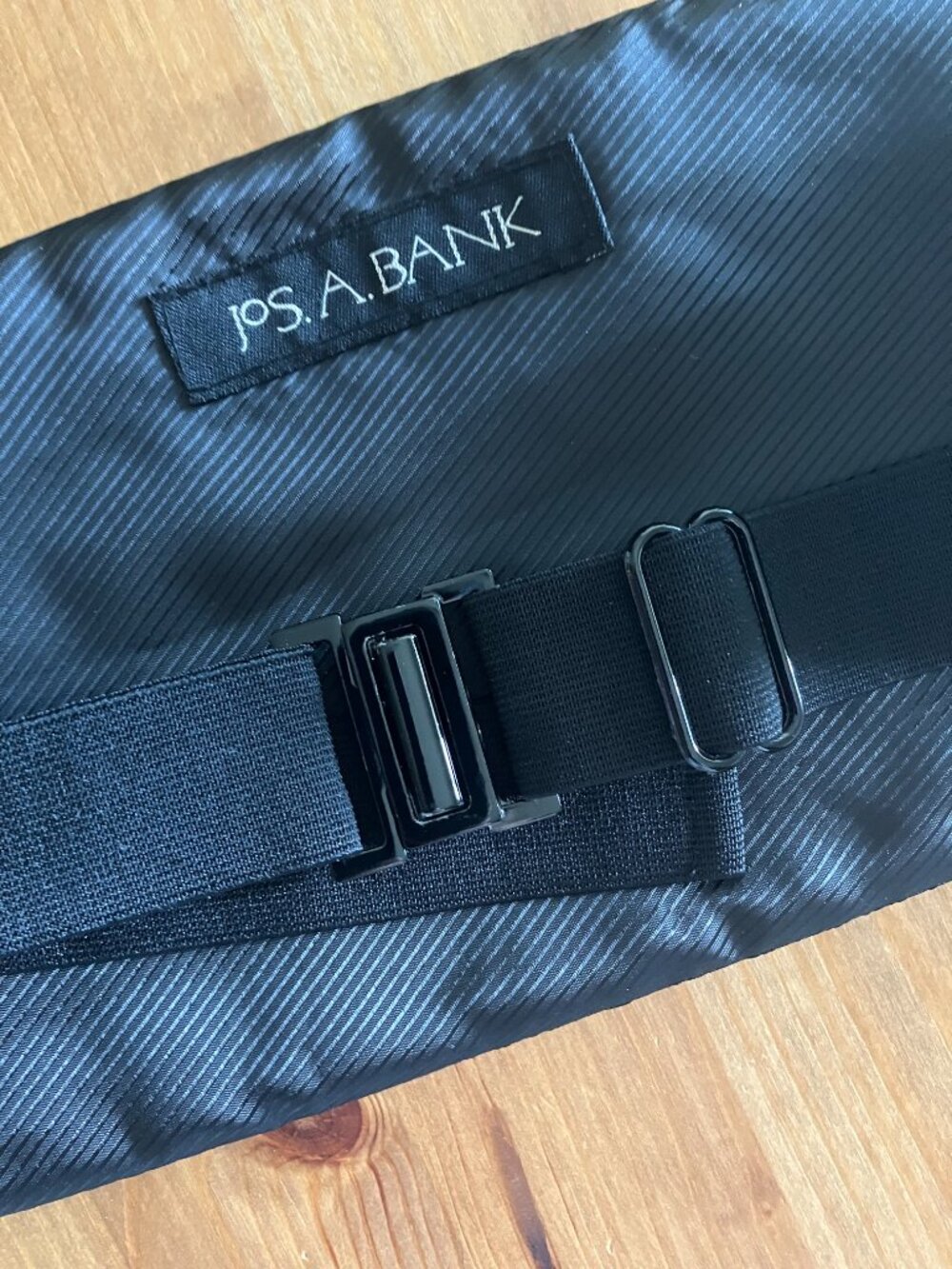 Men's black silk Jos. A. Bank cummerbund and bow tie - Picture 12 of 12